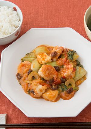 エビと豆腐のレーズンチリソース-レシピのメイン写真
