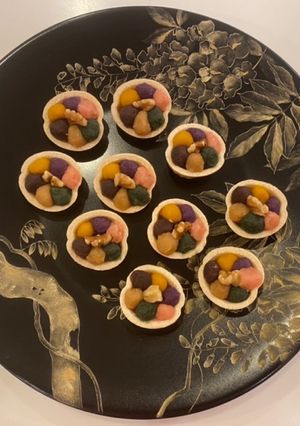 カラフル餡の胡桃最中！プチ和菓子♪-レシピのメイン写真