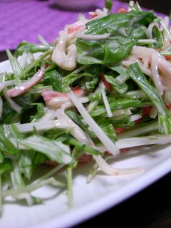 簡単☆カニカマと水菜のマヨぽんサラダ-レシピのメイン写真