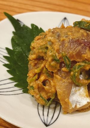 鯵の酒粕ごま味噌和え[酒粕＆味噌]-レシピのメイン写真