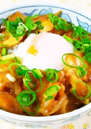 胸肉と玉ねぎの生姜焼き丼どーん！-レシピのメイン写真