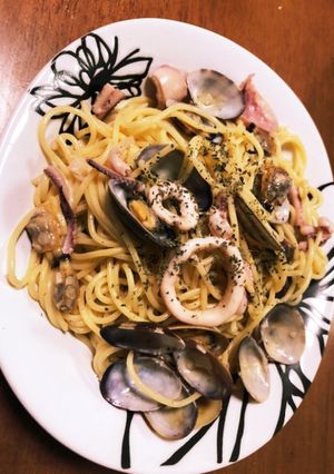イカとアサリのガーリックパスタ-レシピのメイン写真