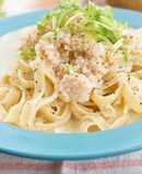 蟹缶でズワイガニのクリームパスタ