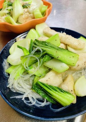 鶏胸肉とチンゲン菜の塩チャプチェ-レシピのメイン写真