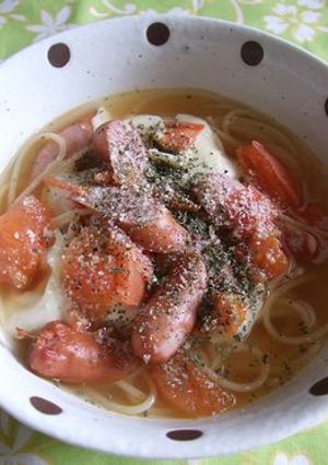チーズがとろ~り❤トマトスープパスタ♪-レシピのメイン写真