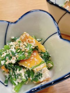 春菊と柿の白和え-レシピのメイン写真