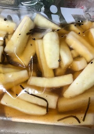 焼酎で漬けたたくあん、その2は七味味-レシピのメイン写真