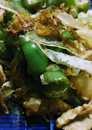 ご飯に合うかつおぶし肉ピー炒め！-レシピのメイン写真