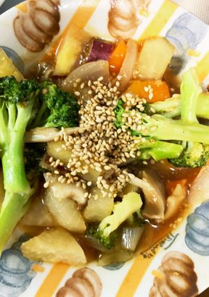 レンジ肉なし根菜甘辛スッキリ炒め味サラダ-レシピのメイン写真