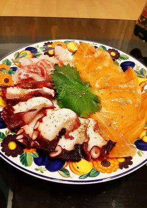 【男の手抜き料理】刺し身カルパッチョ-レシピのメイン写真