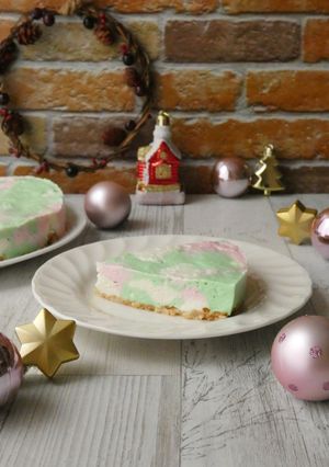 電子レンジ★クリスマスのレアチーズケーキ-レシピのメイン写真