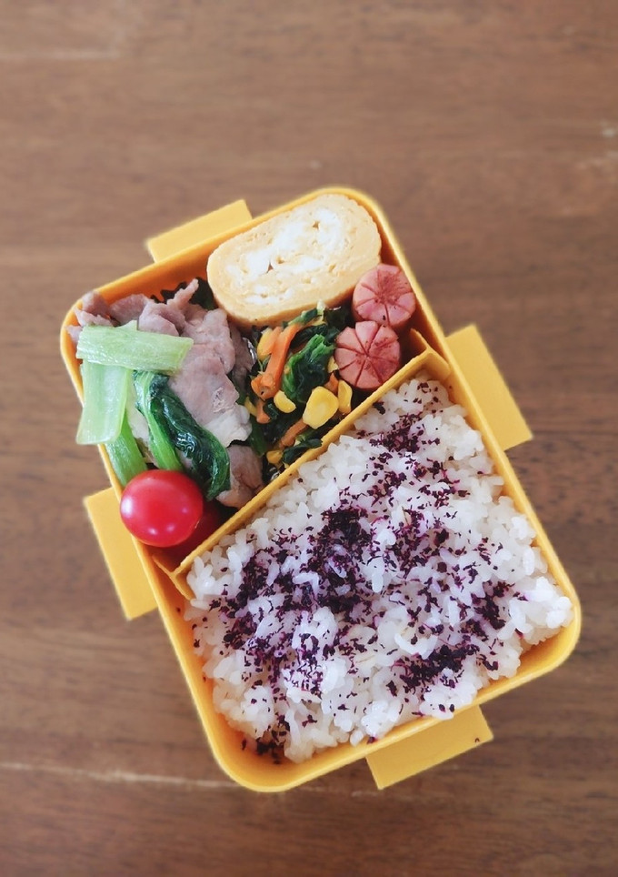 小松菜と豚肉の中華炒め弁当♪-レシピのメイン写真