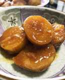 <豚角煮の汁で>じゃがいもの煮物