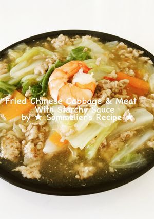 白菜と挽肉の野菜炒め☆中華風餡かけ旨煮-レシピのメイン写真