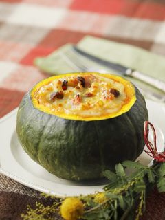 器ごと食べれる まるごとカボチャグラタン-レシピのメイン写真