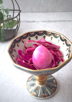 紫キャベツマリネ、ピンクうずら卵-レシピのメイン写真