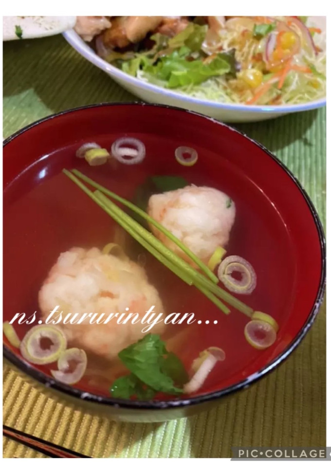 海老しんじょうの吸い物　袋1枚簡単調理-レシピのメイン写真