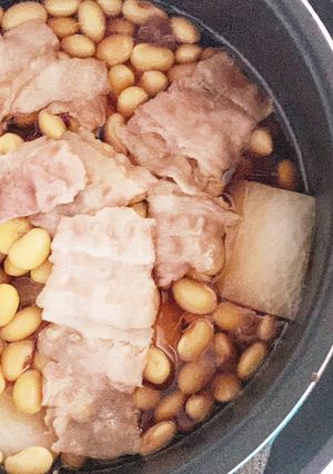 電気圧力鍋で豚バラ肉&大根&大豆の煮物-レシピのメイン写真