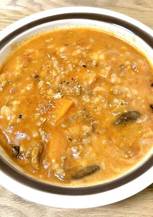 椎茸と挽き肉のトマトリゾット-レシピのメイン写真