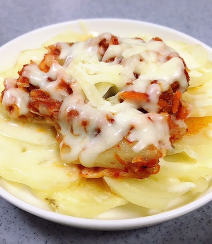 簡単おつまみ★ポテトキムチピザ-レシピのメイン写真
