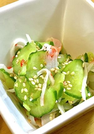 ハチミツ入り！カニカマきゅうりの酢の物-レシピのメイン写真