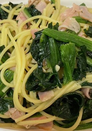 簡単パスタ　ぶなしめじとほうれん草-レシピのメイン写真