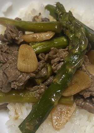 アスパラガスと牛肉のオイスターソース炒め-レシピのメイン写真