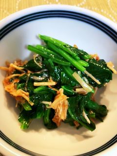 簡単!なめ茸とほうれん草のあえ物-レシピのメイン写真