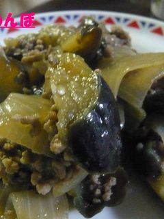なすびとミンチのさっぱり炒め煮-レシピのメイン写真