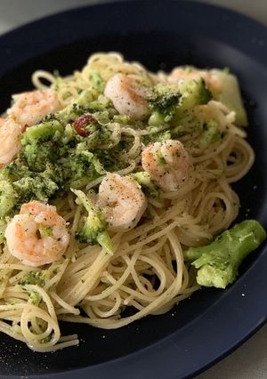 海老とブロッコリーのペペロンチーノ-レシピのメイン写真