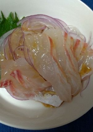 余った鯛の刺身でわさびポン酢☆-レシピのメイン写真