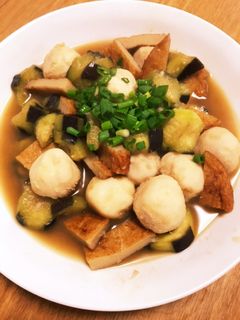 里芋ナス丸天の煮込み-レシピのメイン写真
