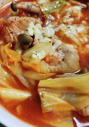 簡単◎キャベツと鶏肉のトマトスープ-レシピのメイン写真