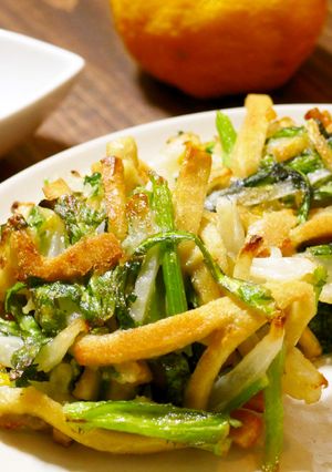 ゆず香る☆春菊と高野豆腐の米粉かき揚げ-レシピのメイン写真