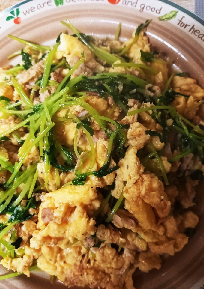 ツナと豆苗の卵炒め-レシピのメイン写真