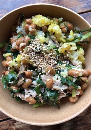 納豆とニラツナのご飯-レシピのメイン写真