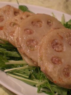 蓮根のはさみ焼き☆エビ入り-レシピのメイン写真