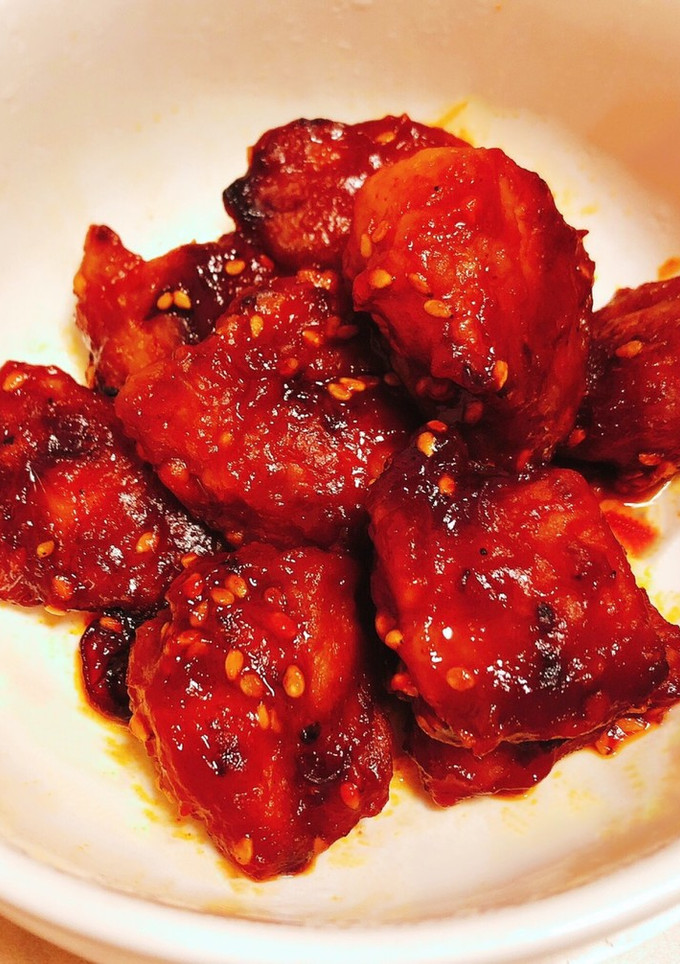 韓国風、揚げない鶏モモの甘旨辛唐揚げ-レシピのメイン写真