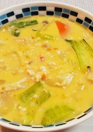 カボチャとチンゲン菜のクリームシチュー-レシピのメイン写真