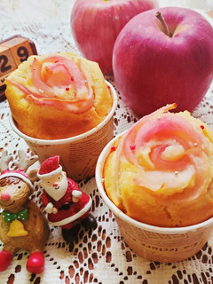 簡単可愛い♪アップルフラワーカップケーキ-レシピのメイン写真