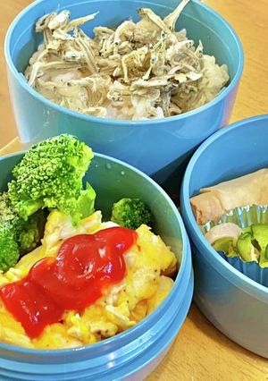 タロの弁当70 簡単スクランブル弁当-レシピのメイン写真