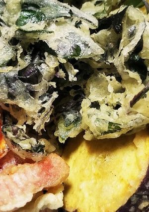 お年寄り絶賛シリーズ☆金時草、天麩羅☆-レシピのメイン写真