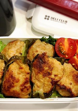 のっけ弁当(ピーマンの肉詰め)-レシピのメイン写真