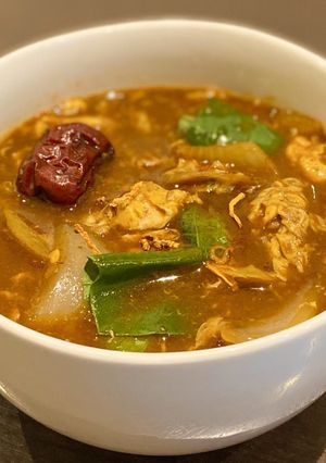 十八和漢火鍋スープで作る野菜卵スープ-レシピのメイン写真