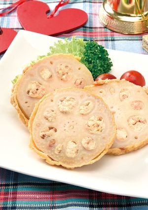 れんこんの詰め物揚げ-レシピのメイン写真