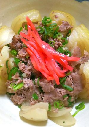丸ごと玉ねぎとひき肉◎レンジで甘酢蒸し-レシピのメイン写真