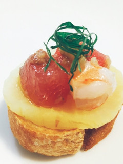 ピンチョス:マグロえびアンチョビと沢庵-レシピのメイン写真