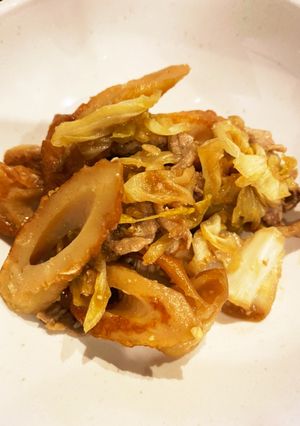 ちくわでカサ増！豚肉とキャベツの甘辛炒め-レシピのメイン写真