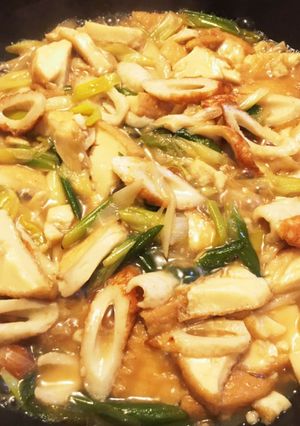 厚揚げと長ネギとちくわの甘辛炒め煮-レシピのメイン写真