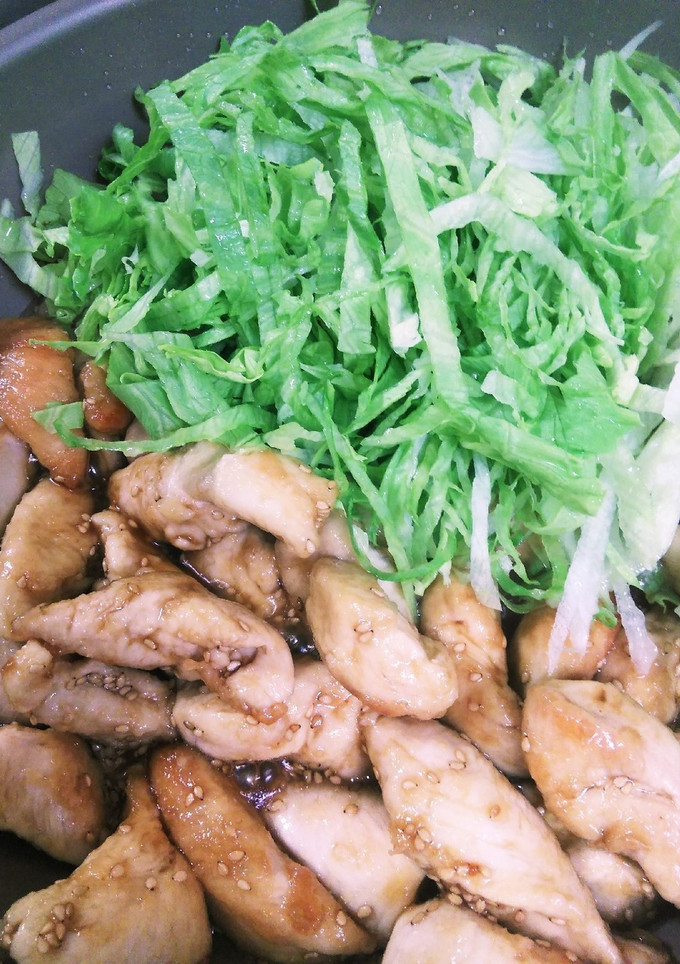 鶏のささみとレタスの甘辛煮-レシピのメイン写真